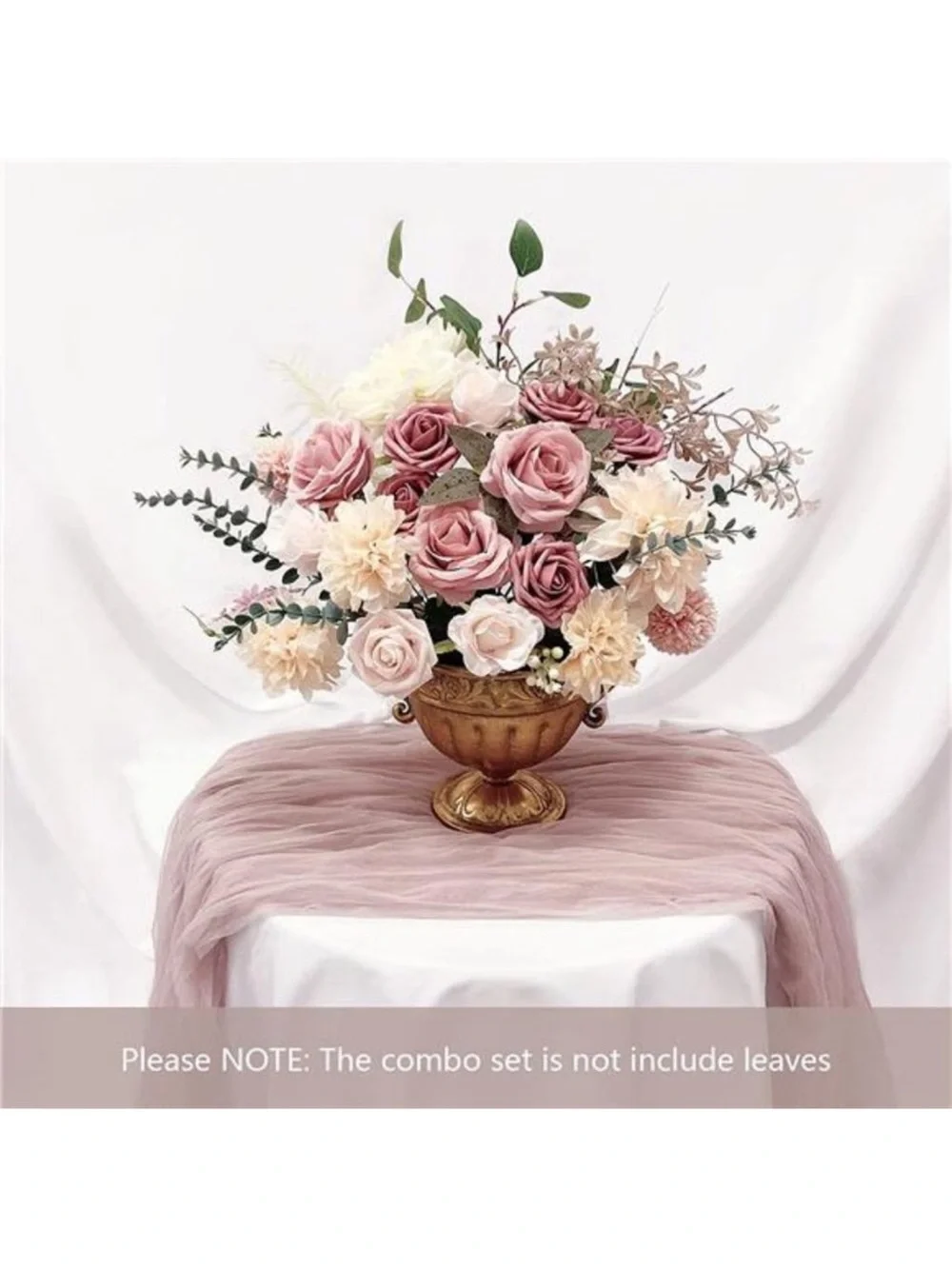 Roses Artificial Flowers Pink Bouquets Box Set Dusty Blush 19pcs